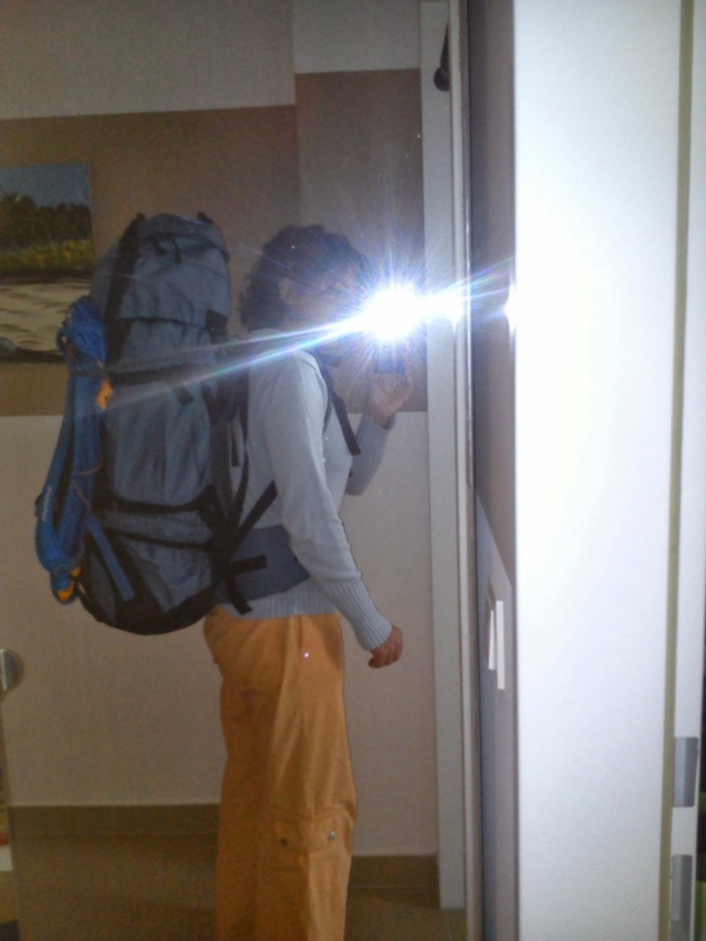 Rucksack Anprobe